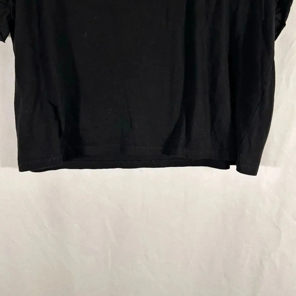 Zara Blouse Women's Medium Solid Black Short Sleeve 100% Cotton - Picture 8 of 9